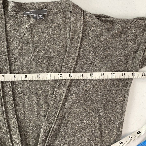 Vince Viscose Linen Longline Button Front Gray Cardigan Pockets Long Sleeves - Picture 12 of 16